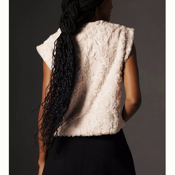 Maeve Faux Fur Muscle Tee - Picture 2 of 6